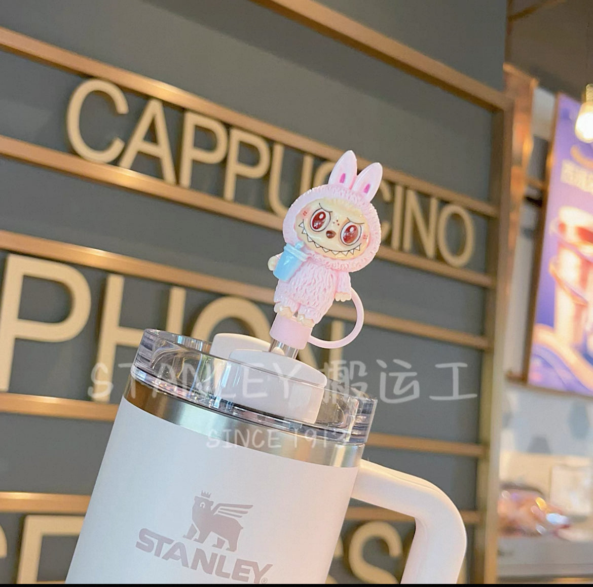 LABUBU Cute Straw Covers Cap Toppers Compatible with Stanley 30&40 oz Tumbler