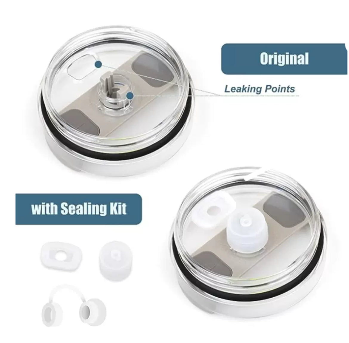 Spill Stopper Set for Stanley Cup 2.0 40oz 30oz, Accessories Including Straw Cover Cap