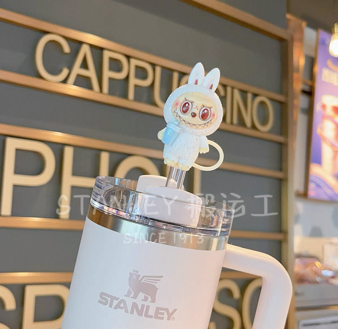 LABUBU Cute Straw Covers Cap Toppers Compatible with Stanley 30&40 oz Tumbler