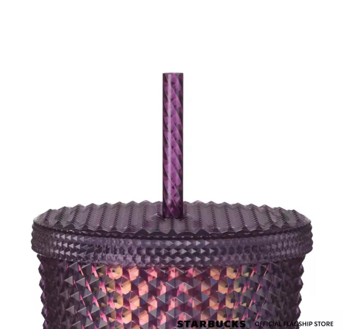 Starbucks 710ml Cold Cup Dark Purple Bling Halloween2023