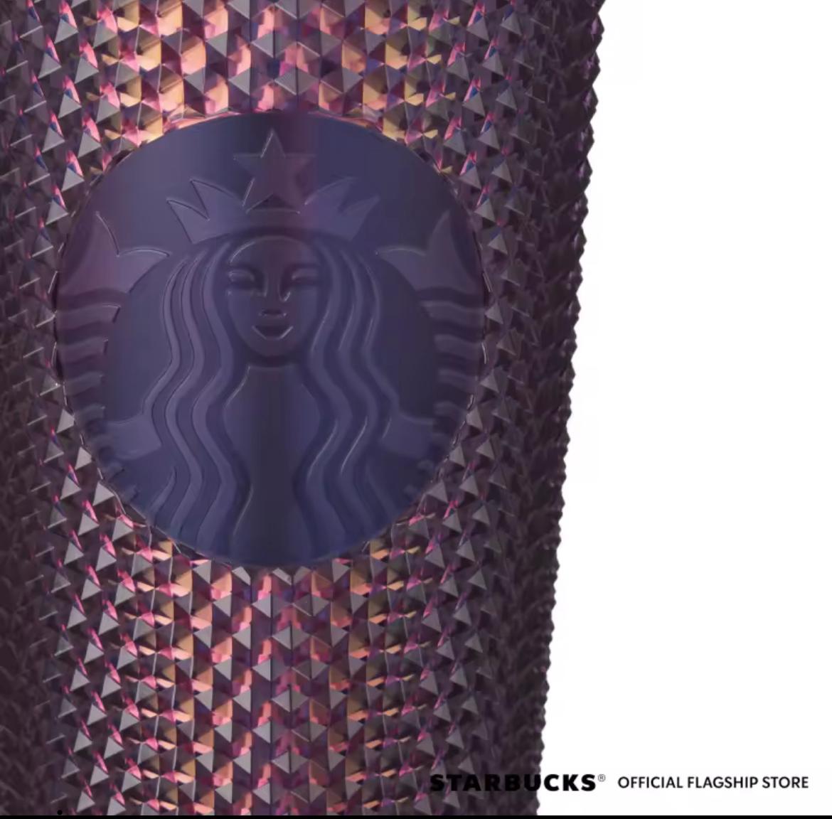 Starbucks 710ml Cold Cup Dark Purple Bling Halloween2023