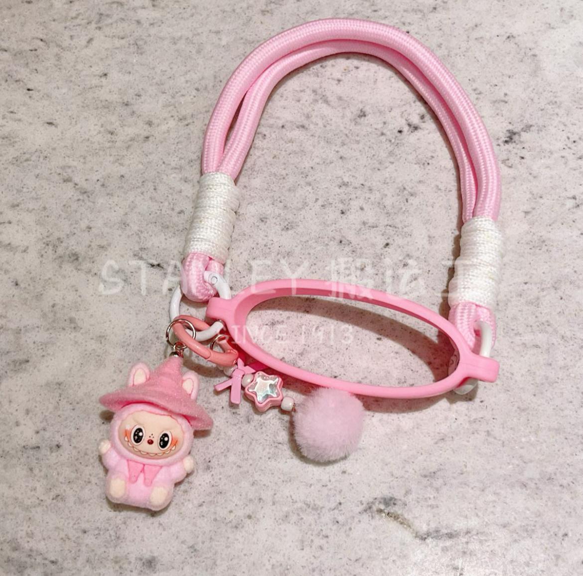 Cute lavender lanyard designed for Stanley tumblers, featuring a plush Labubu character in a purple outfit