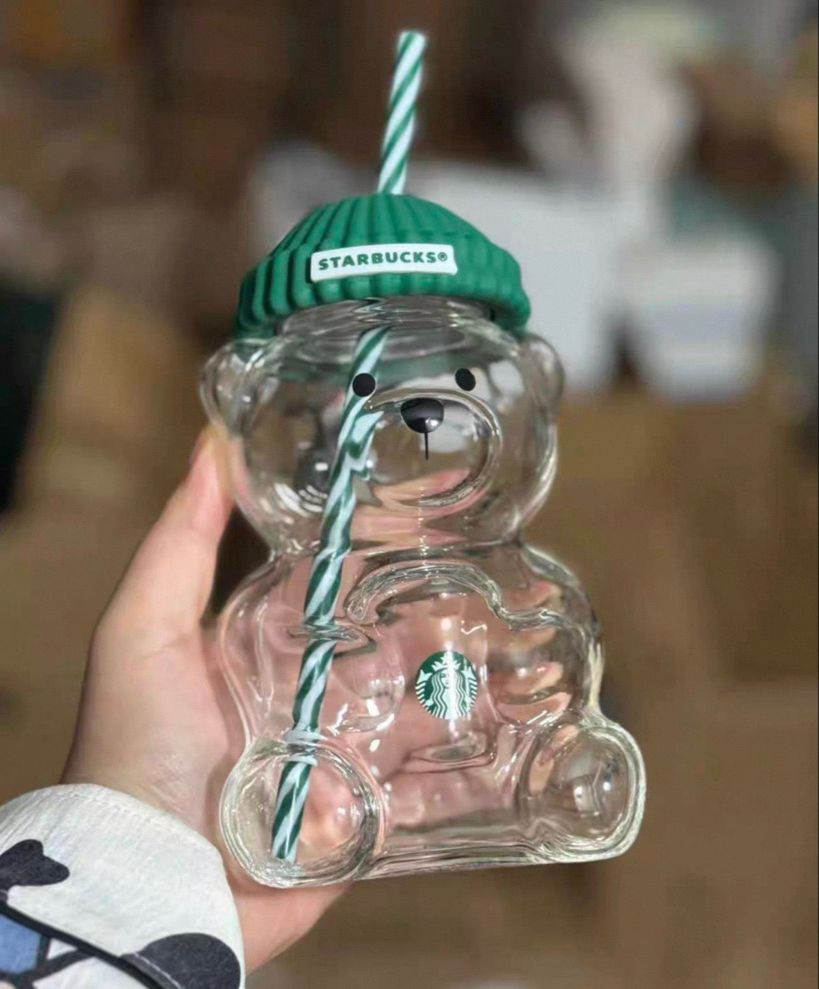 Starbucks 2025 Bearista BEAR Glass Jar Cold Cup Tumbler 500ml