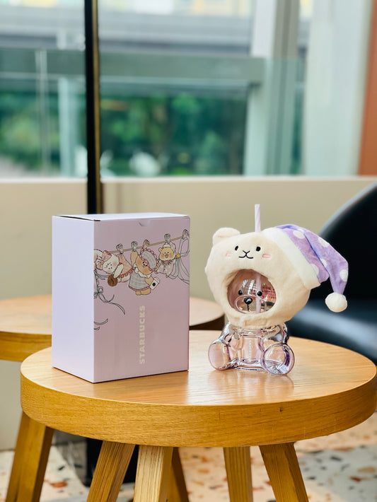 Starbucks 2026 Starry Night Sweet Dreams Party Series Bear Glass 660ml