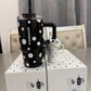 Starbucks China 2026 black with White Polka Dot 21oz SS Straw Tumbler w/ Mini Cup Charm