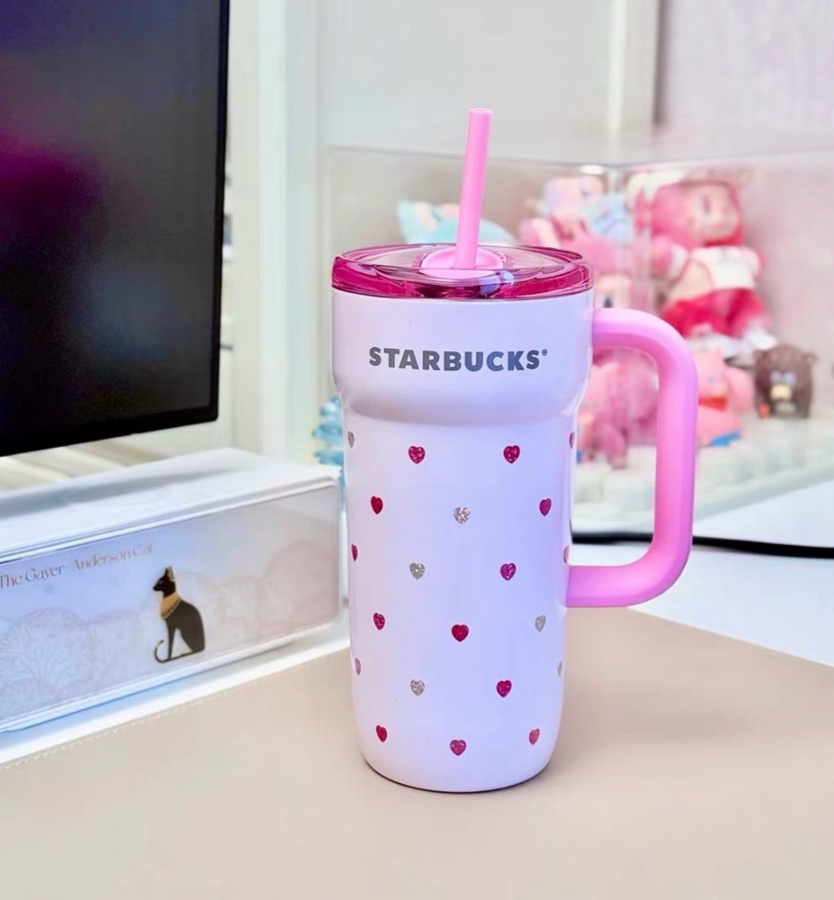Starbucks 2026 Sparkling Confession Series Glitter Heart Print 23oz SS cup gift