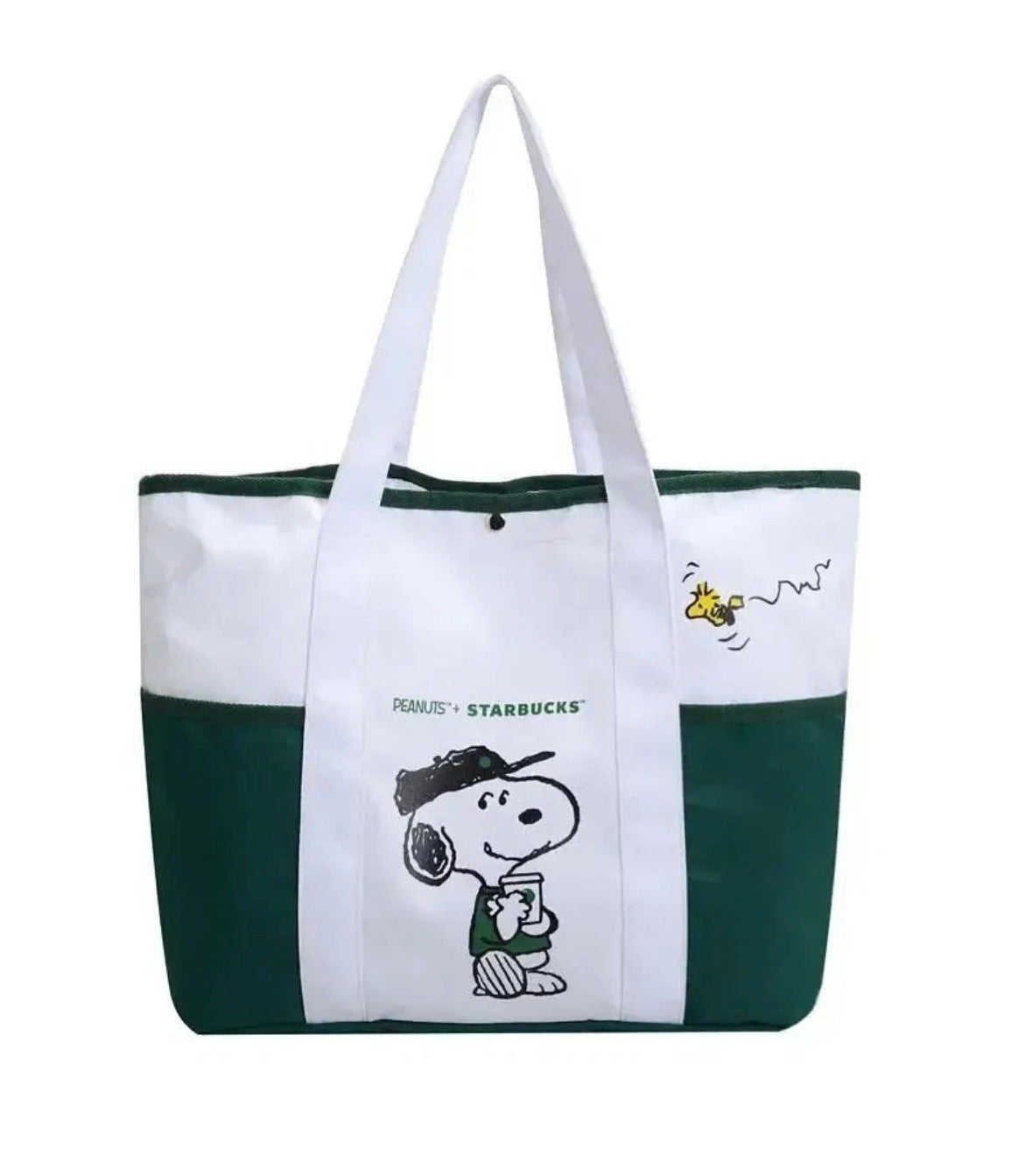 Starbucks Snoopy Tote Bag Shoulder Bag WHITE/GREEN
