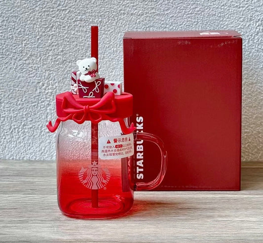 Starbucks 2025 China Christmas Gift Cute Bear 18oz Glass