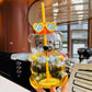 Starbucks Bear Glass Straw Cup Heart Sunglasses Beaded Decoration Yellow Tumbler